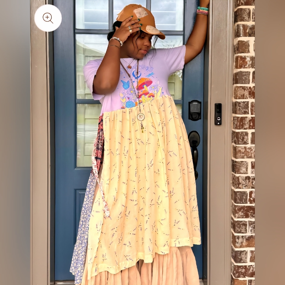 Patched Gal OOAK Maxi Tee NWOT